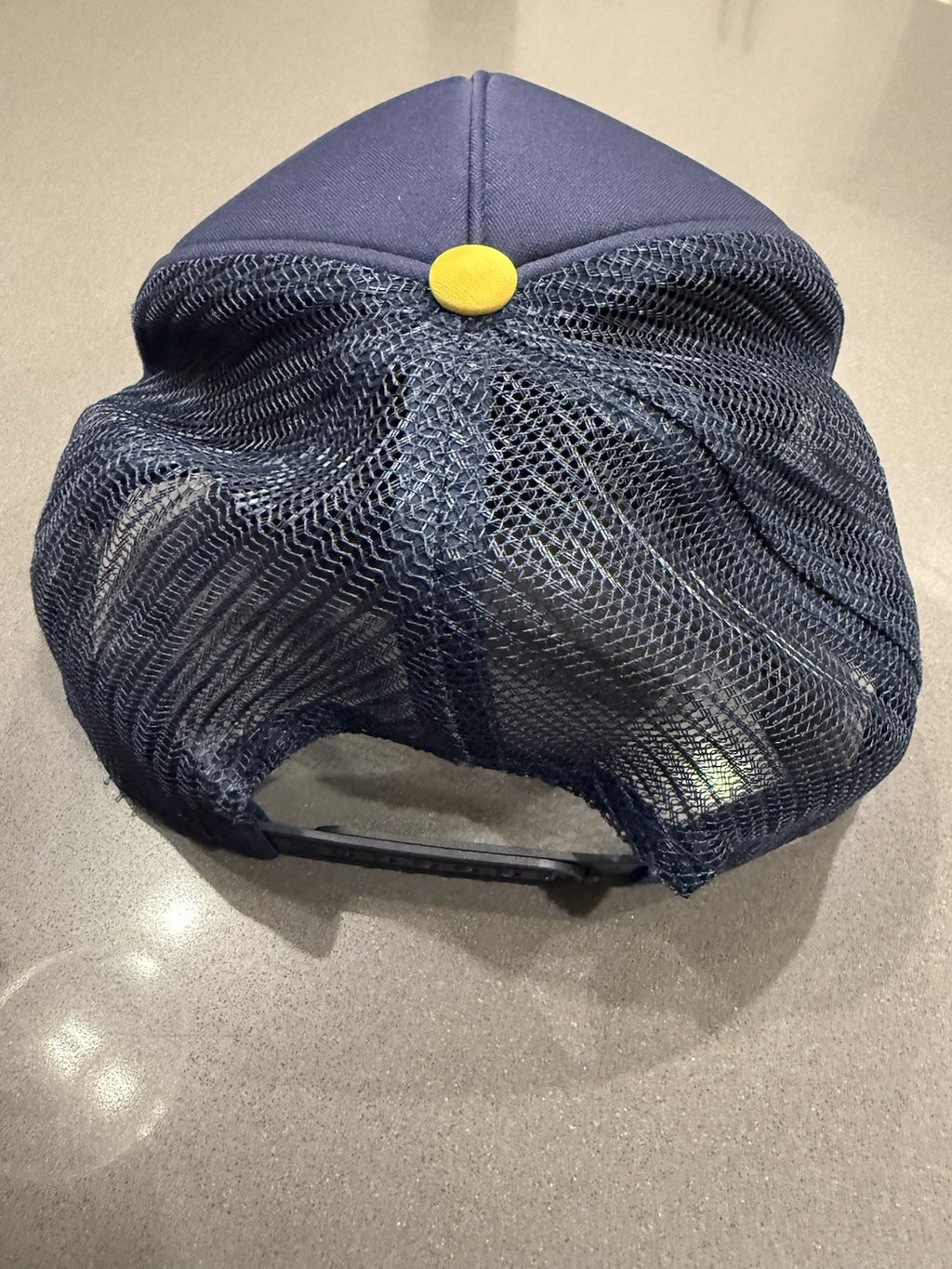 Modelo Hat  Mens One Size  Snap Back Blue & Brown Mesh Trucker Beer Patch Cap 