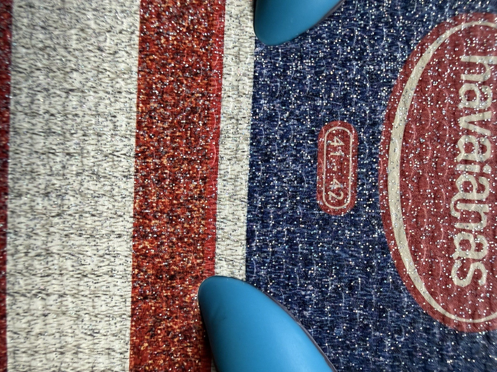 Havaianas Red Blue Purple And White Logo Thong Flip Flop Sandals Size 11