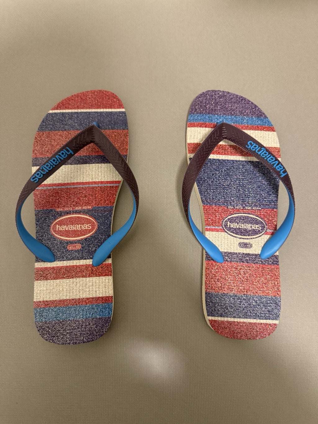 Havaianas Red Blue Purple And White Logo Thong Flip Flop Sandals Size 11