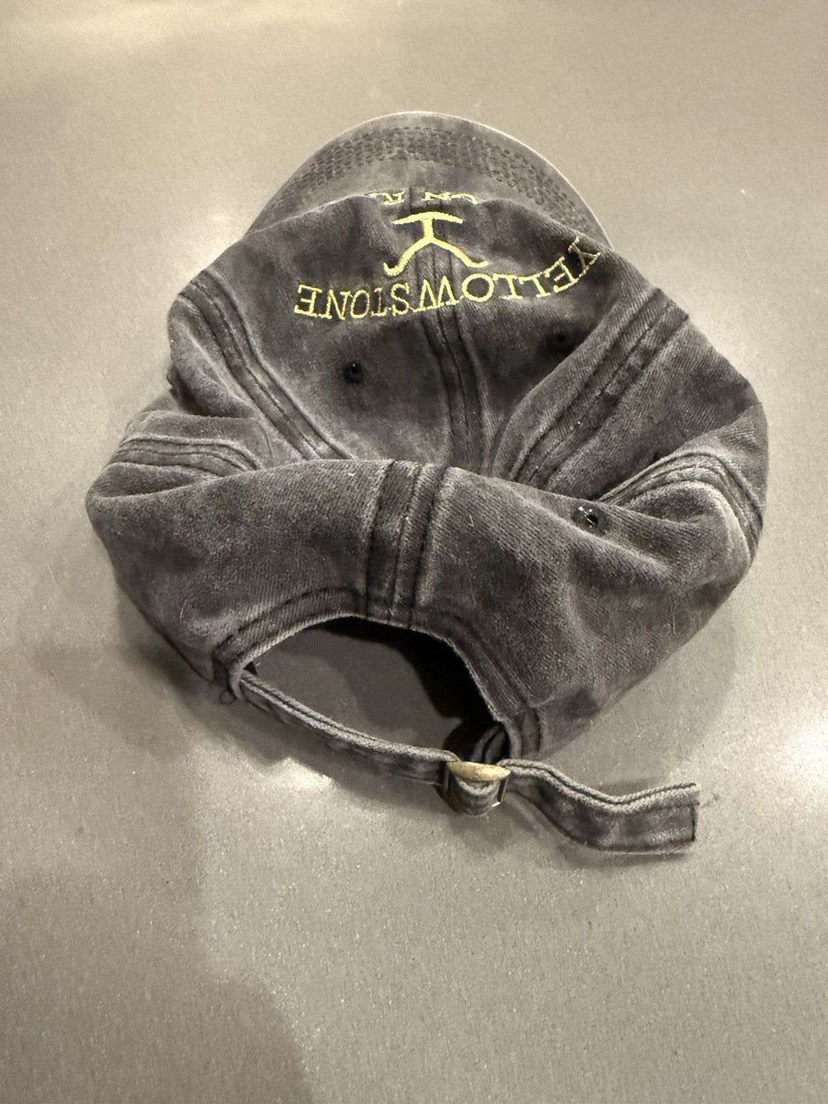 Yellowstone Dutton Ranch Rustic Slideback Hat Gray One Size Solid Embroidered