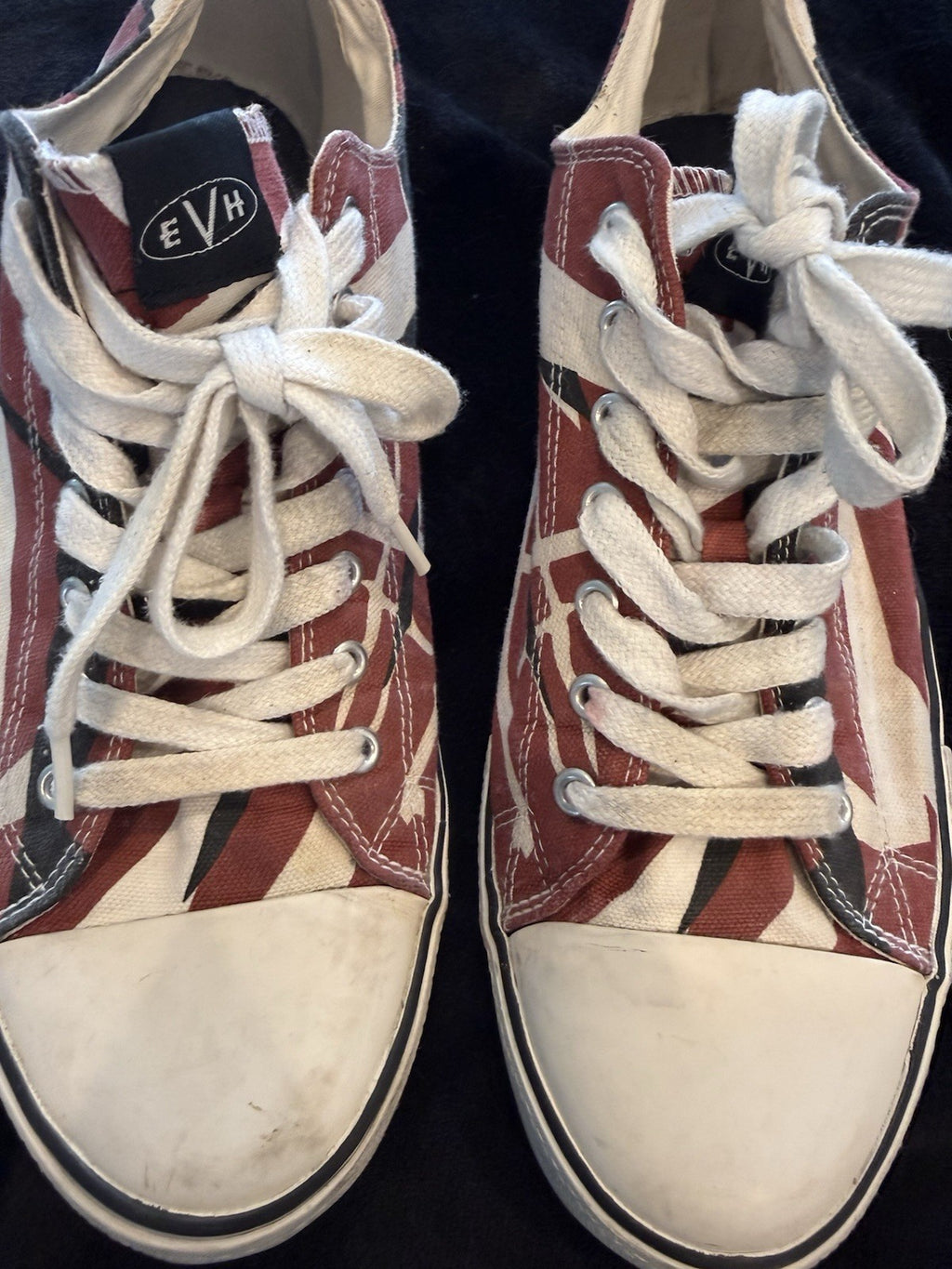 EVH Low Top Sneakers Shoes 5150 Red White Black Mens Size 13 Van Halen EVO26
