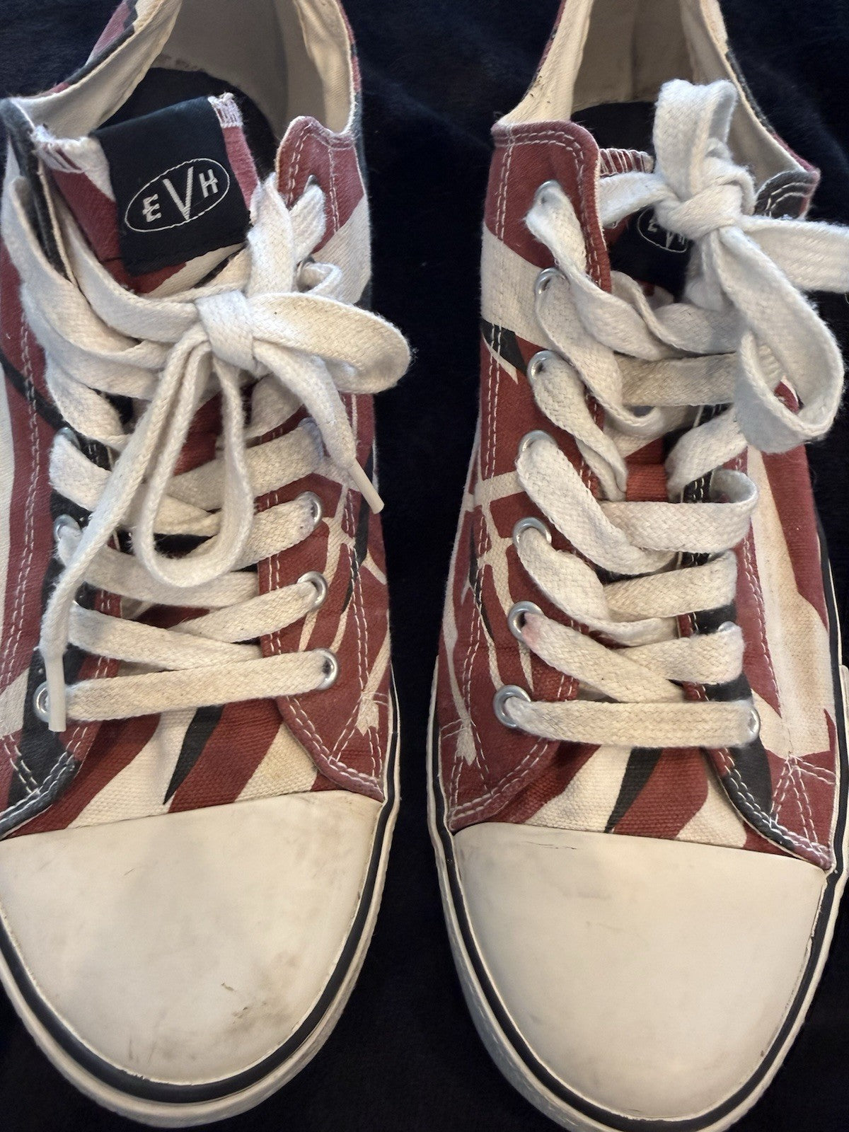EVH Low Top Sneakers Shoes 5150 Red White Black Mens Size 13 Van Halen EVO26