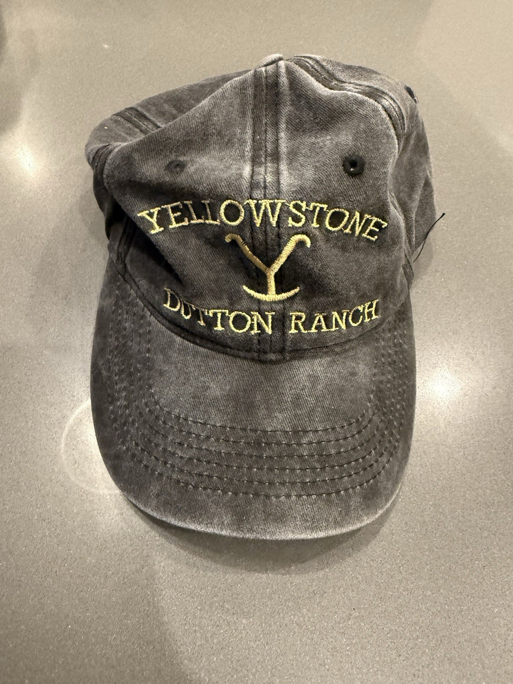 Yellowstone Dutton Ranch Rustic Slideback Hat Gray One Size Solid Embroidered