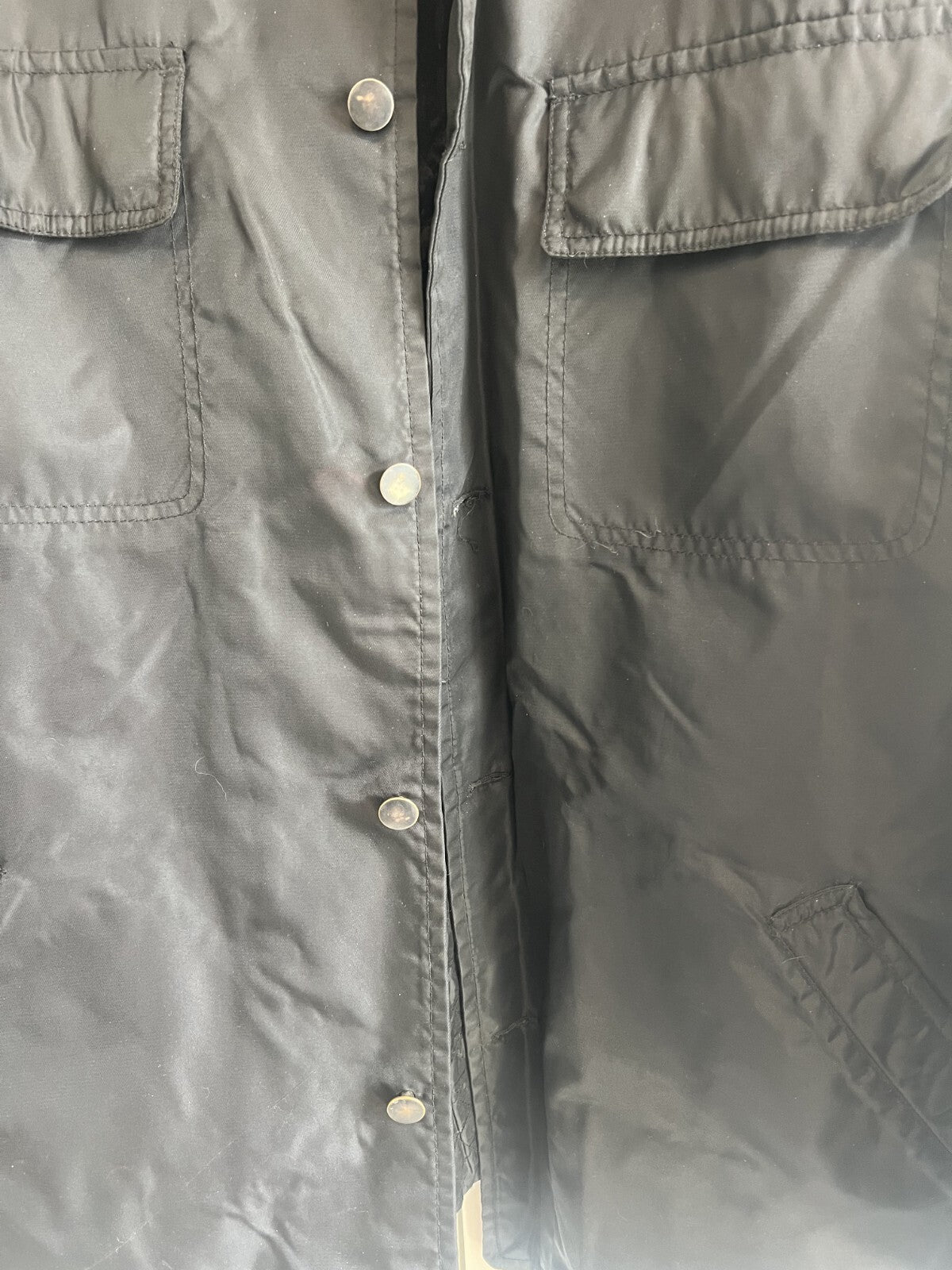 VTG GAP Men's Utility Jacket Size Large Black Lined Button Deep Pile Collar