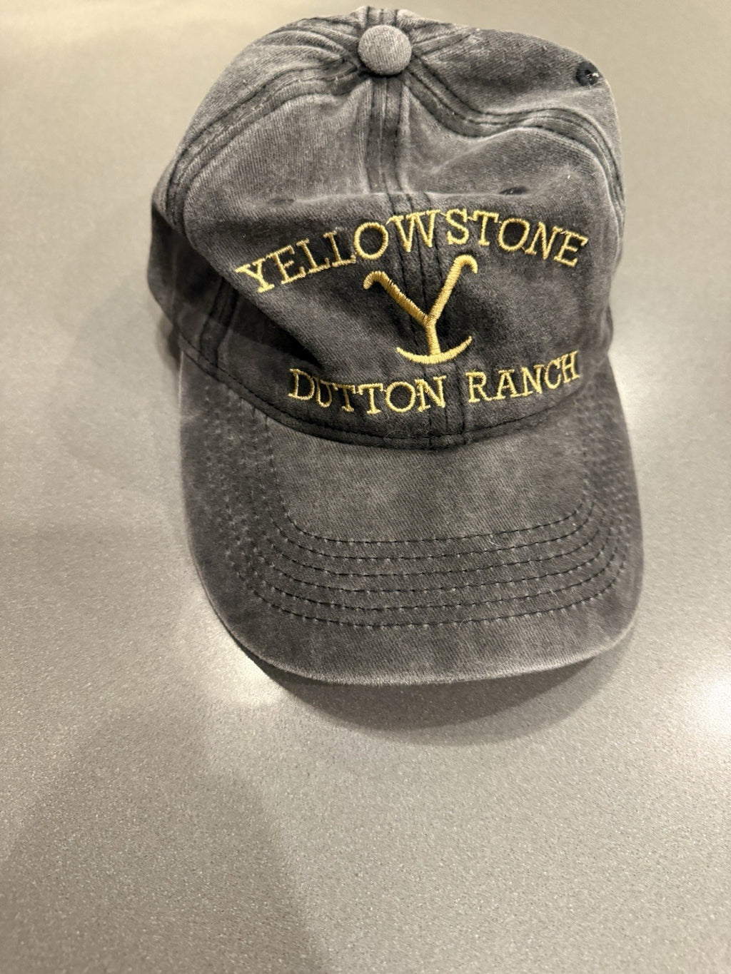 Yellowstone Dutton Ranch Rustic Slideback Hat Gray One Size Solid Embroidered