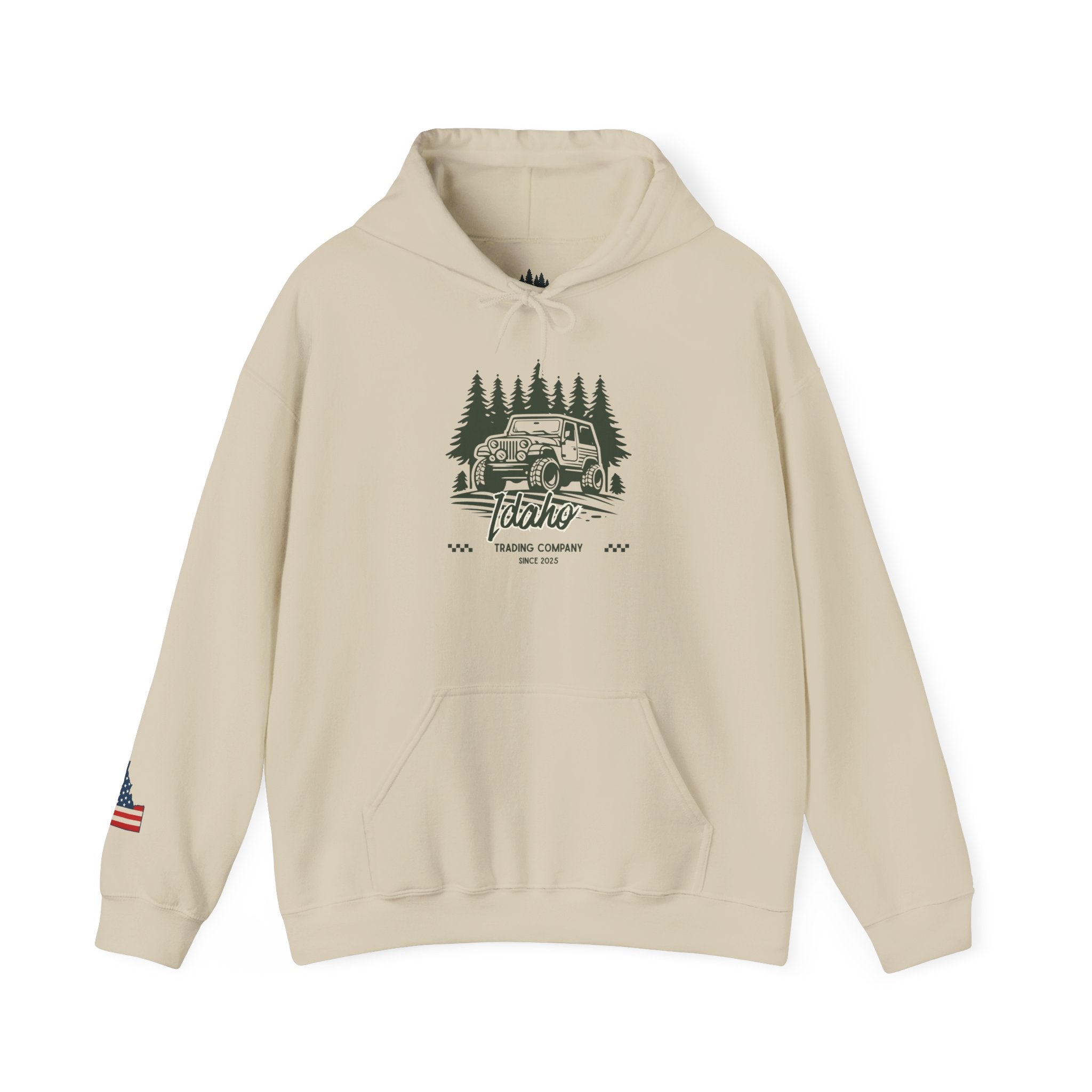 Retro Off-Road Vintage Jeep Hoodie with Sleeve Logo
