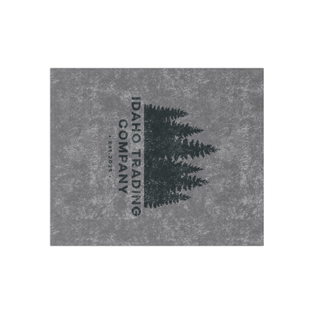 Crushed Velvet Blanket – Idaho Trading Company Pine Tree Throw (Cozy Cabin Rustic Home Decor)