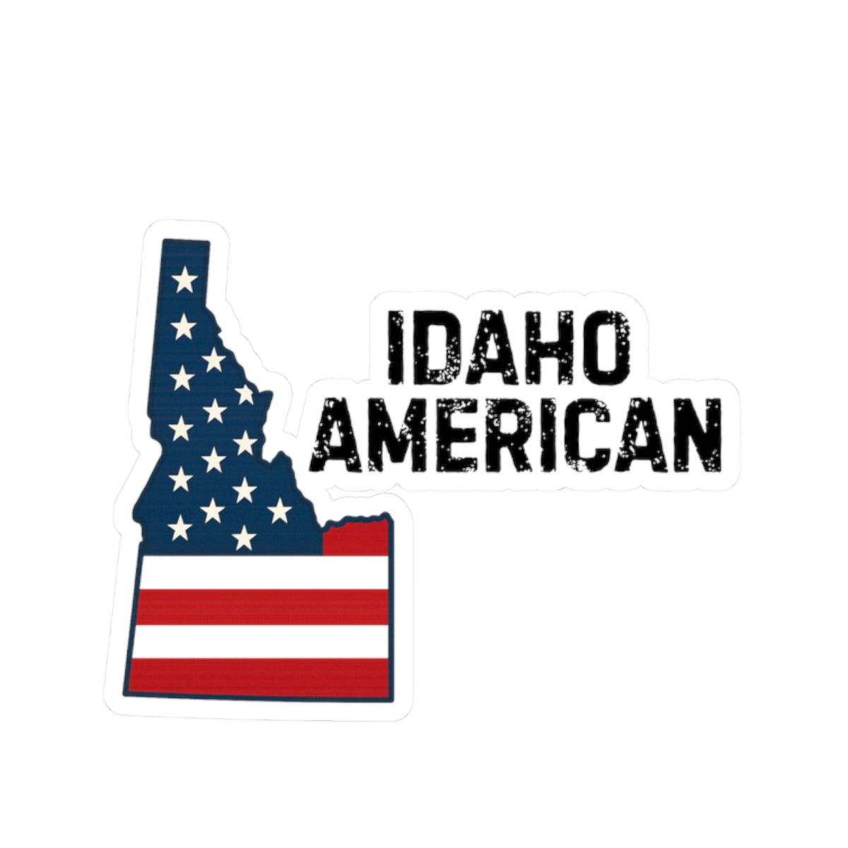 Idaho American Sticker — Decal for Patriotic Laptops, Cars & Water Bottles