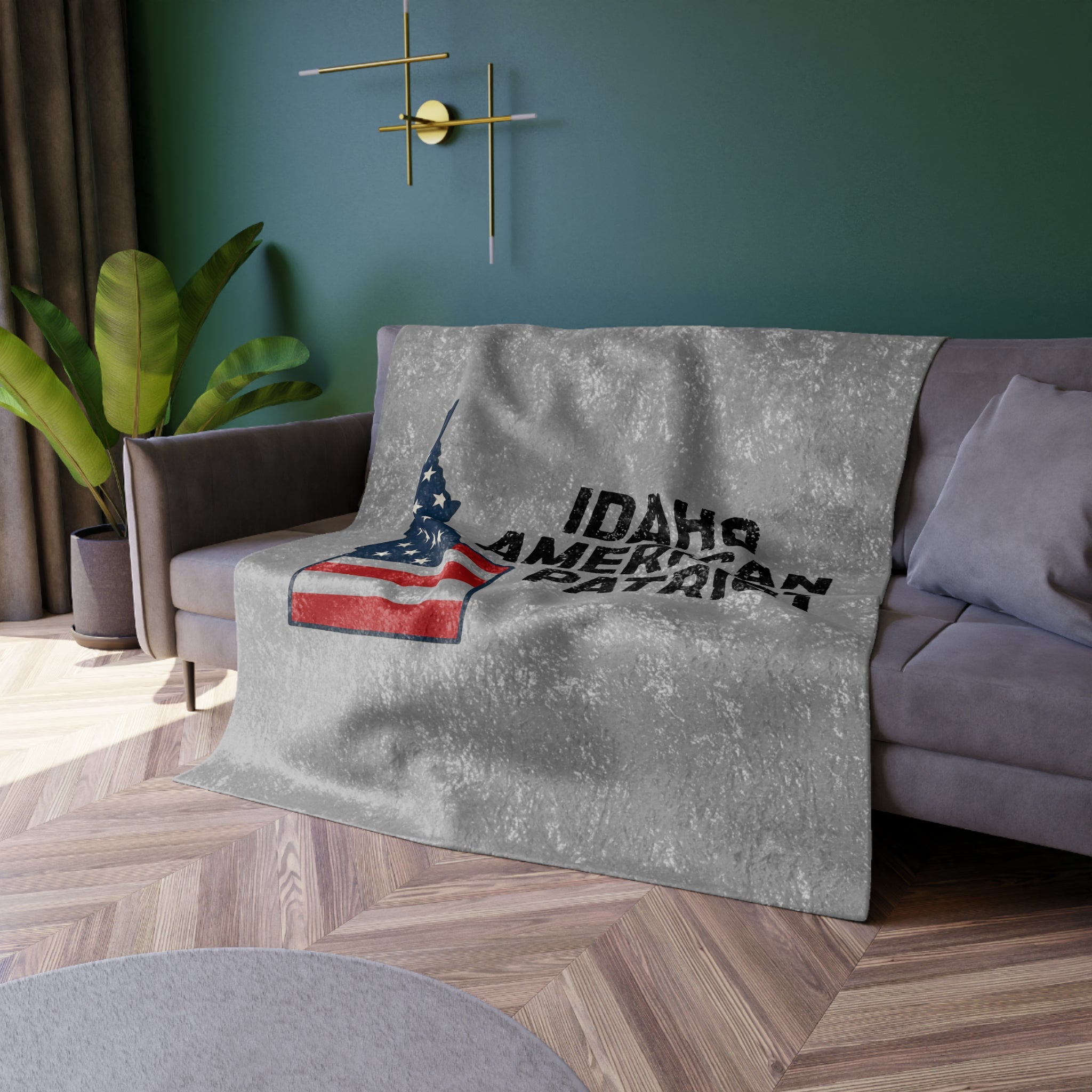 "Idaho American Patriot" Crushed Velvet Blanket