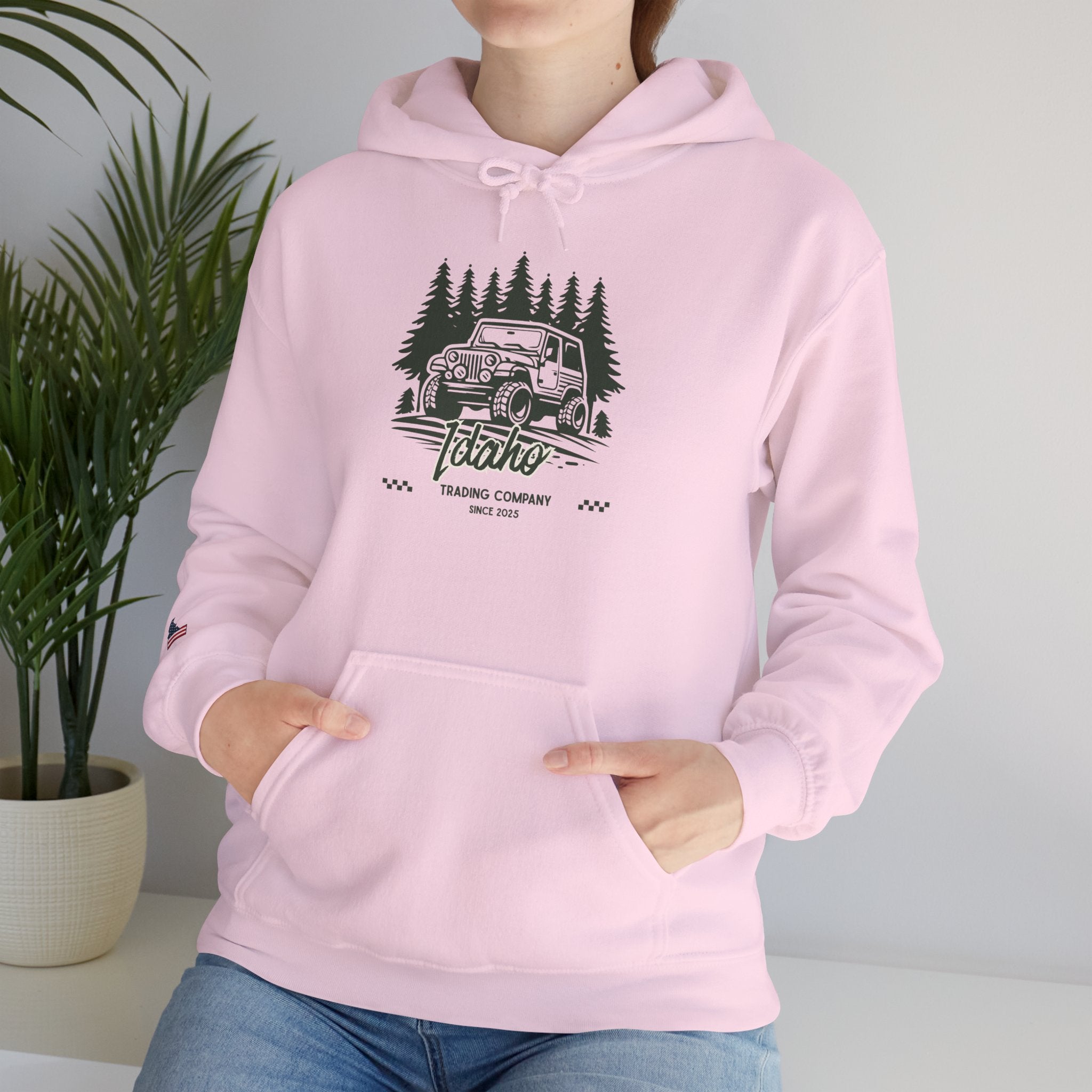 Retro Off-Road Vintage Jeep Hoodie with Sleeve Logo