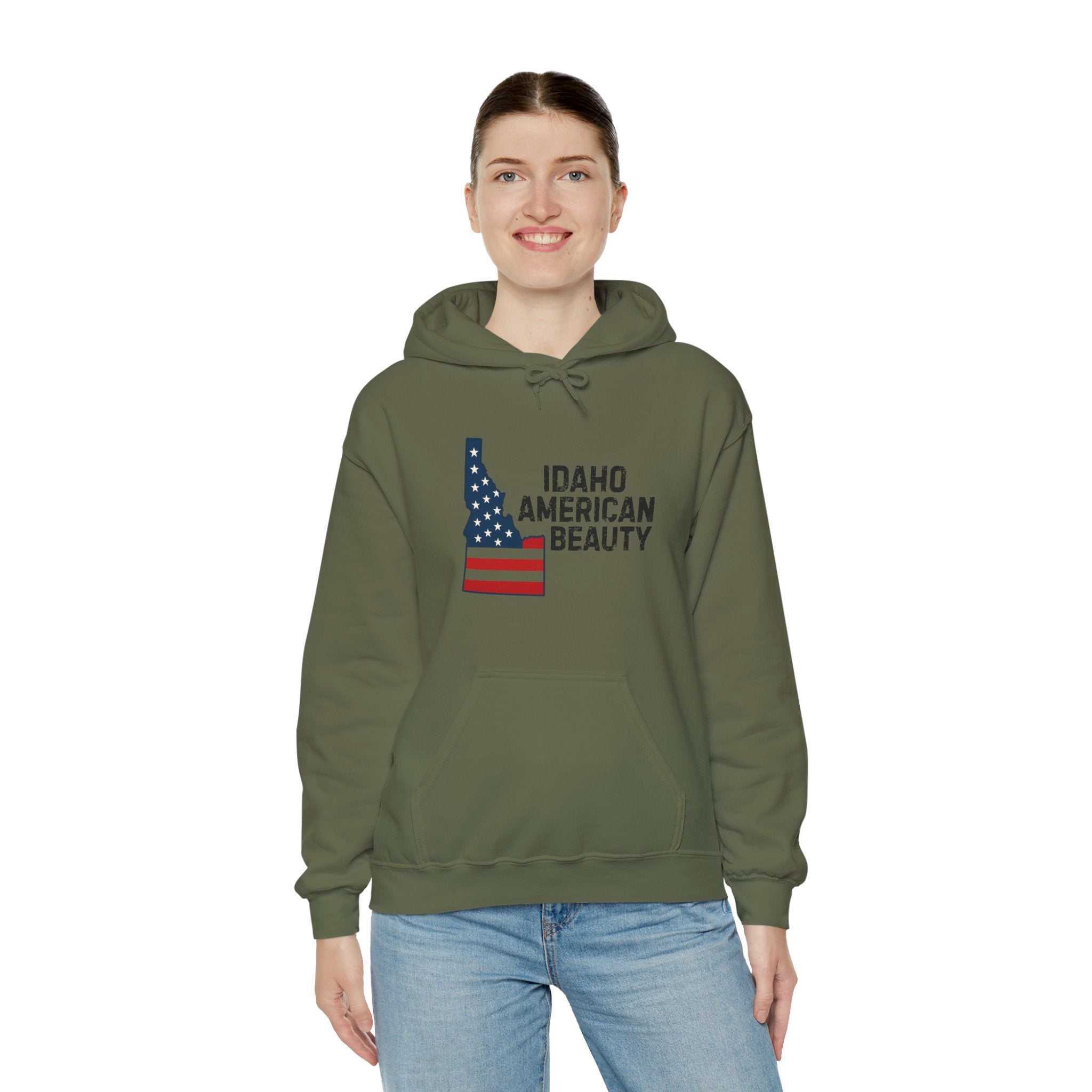 Idaho American Beauty Hoodie with No Sleeve Logo