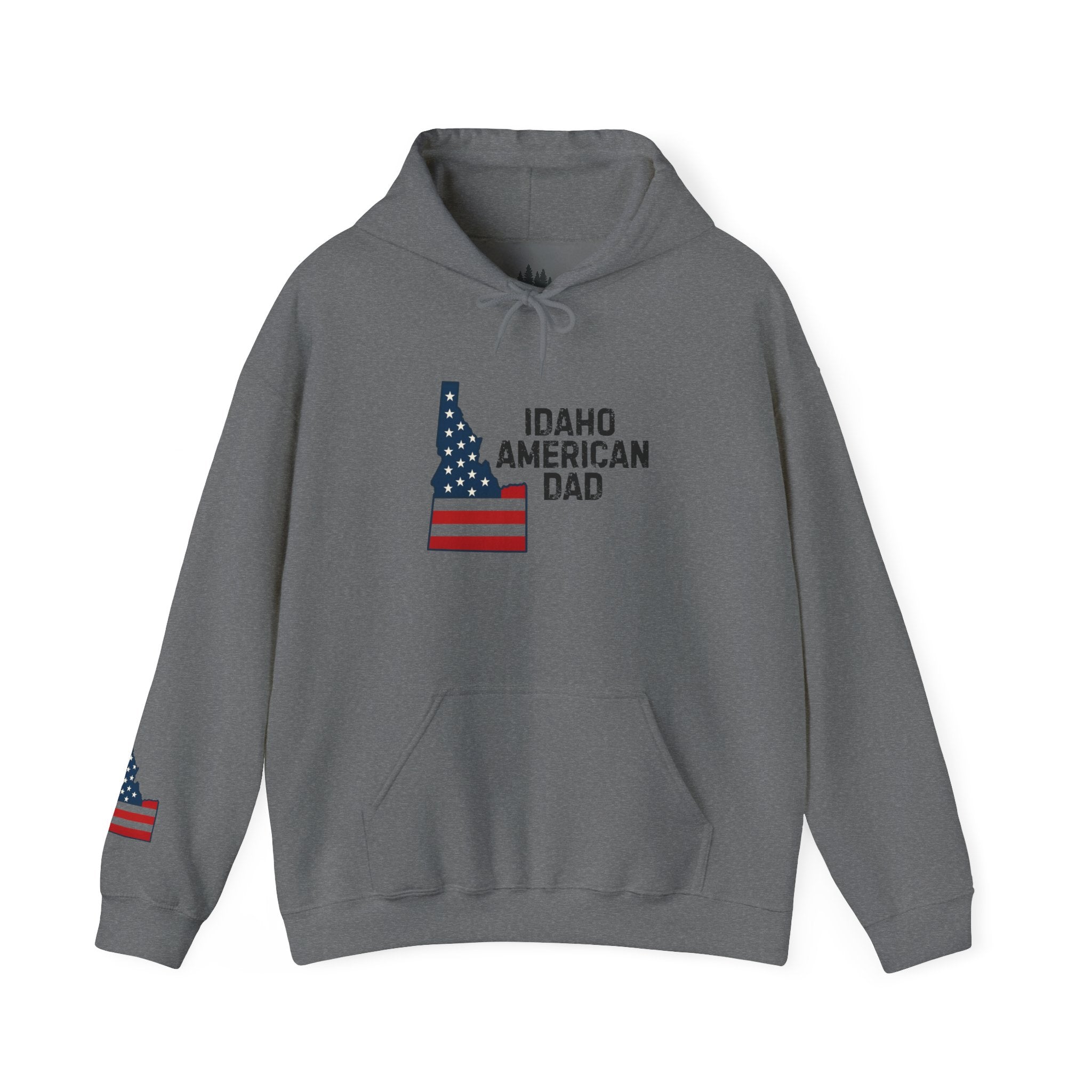 Idaho American Dad Hoodie with Sleeve Logo