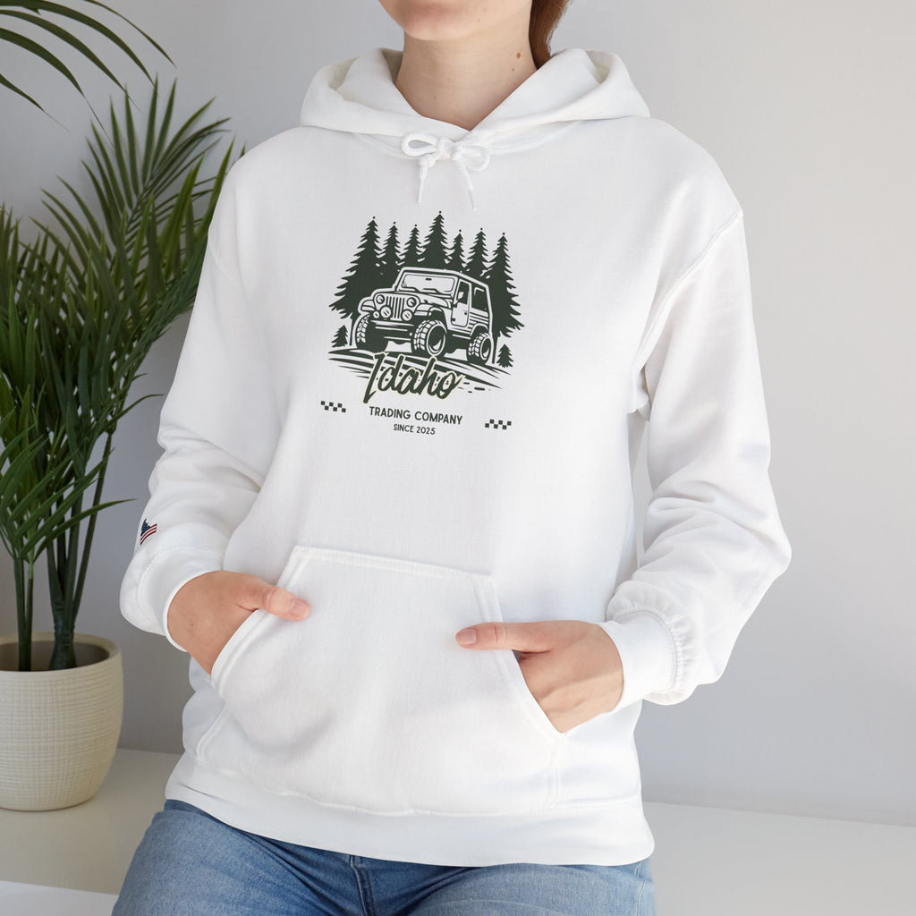 Retro Off-Road Vintage Jeep Hoodie with Sleeve Logo