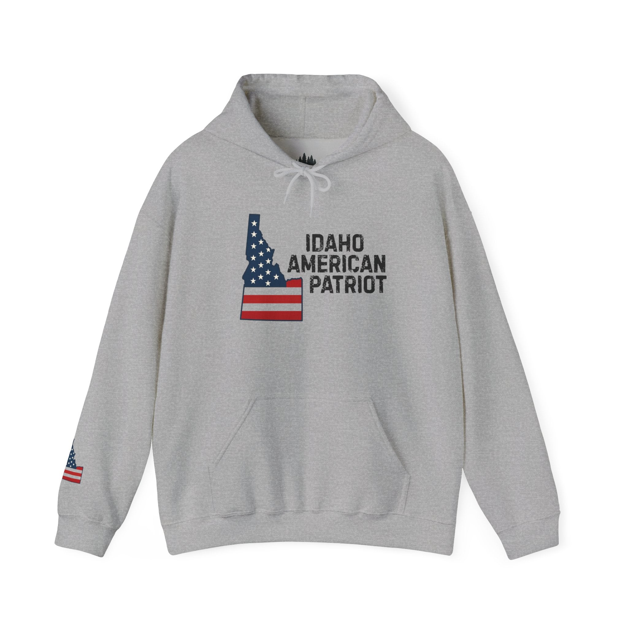 "Idaho American Patriot" Hoodie with Sleeve Logo