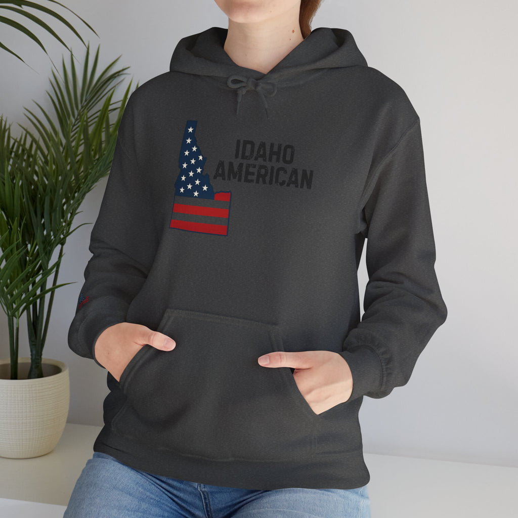 'Idaho American' Hoodie with Sleeve Logo