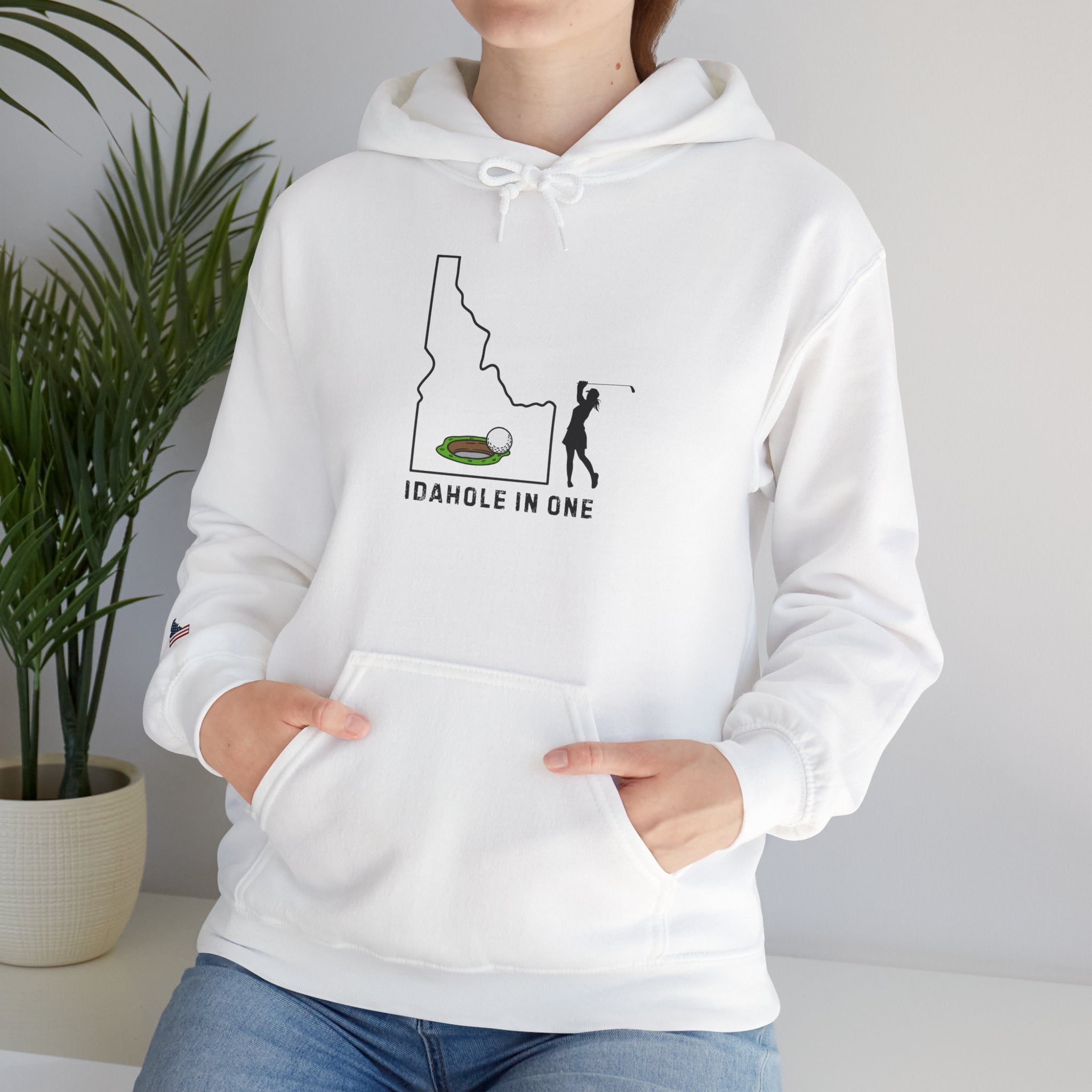 Idahole In One Women's Golf Hoodie With Sleeve Logo
